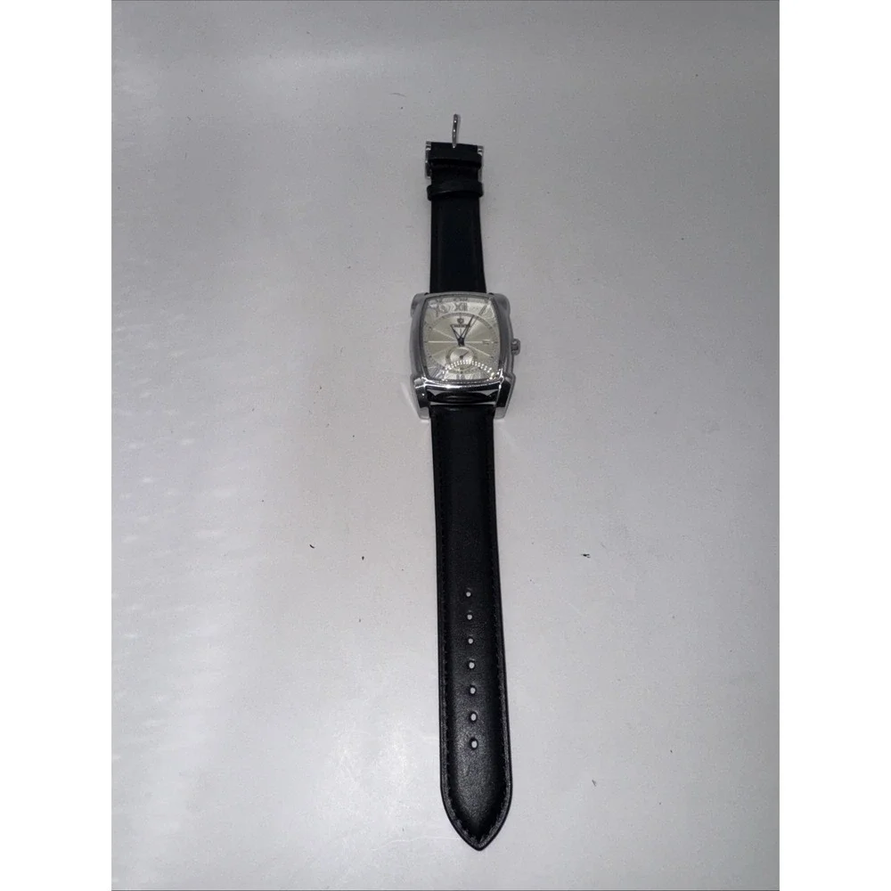 CHENXI Men Rectangle Black Leather Luminous Business Calendar Quartz Wristwatch